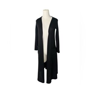 LuLaRoe Black Sarah Long Thin Knit Duster Cardigan in Black X Small L559